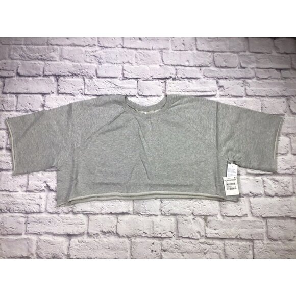 BP Womens Cropped Sweatshirt Short Sleeve Pullover Cutoff Crew Neck Size 1X - Picture 1 of 6